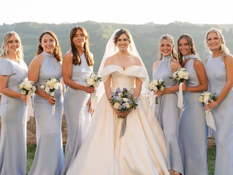 elaborate bridesmaid dresses Bright Memories for Memorable Wedding Celebrations Color:Enchanted Floral Blue Agate