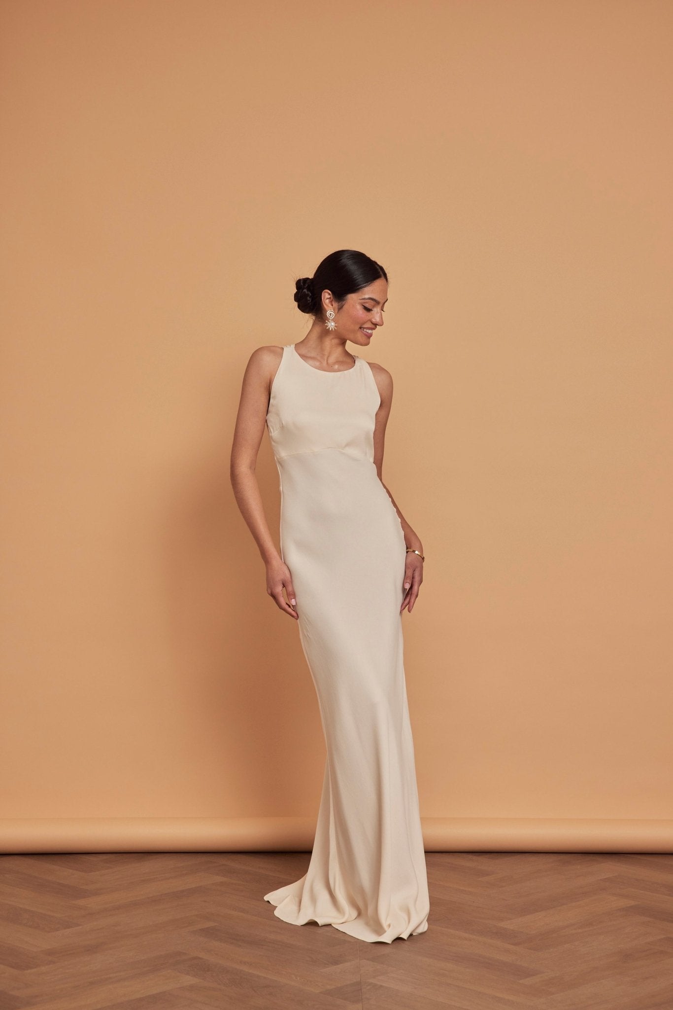 Coco Satin Dress - Champagne Ivory Coco Satin Dress - Champagne Ivory