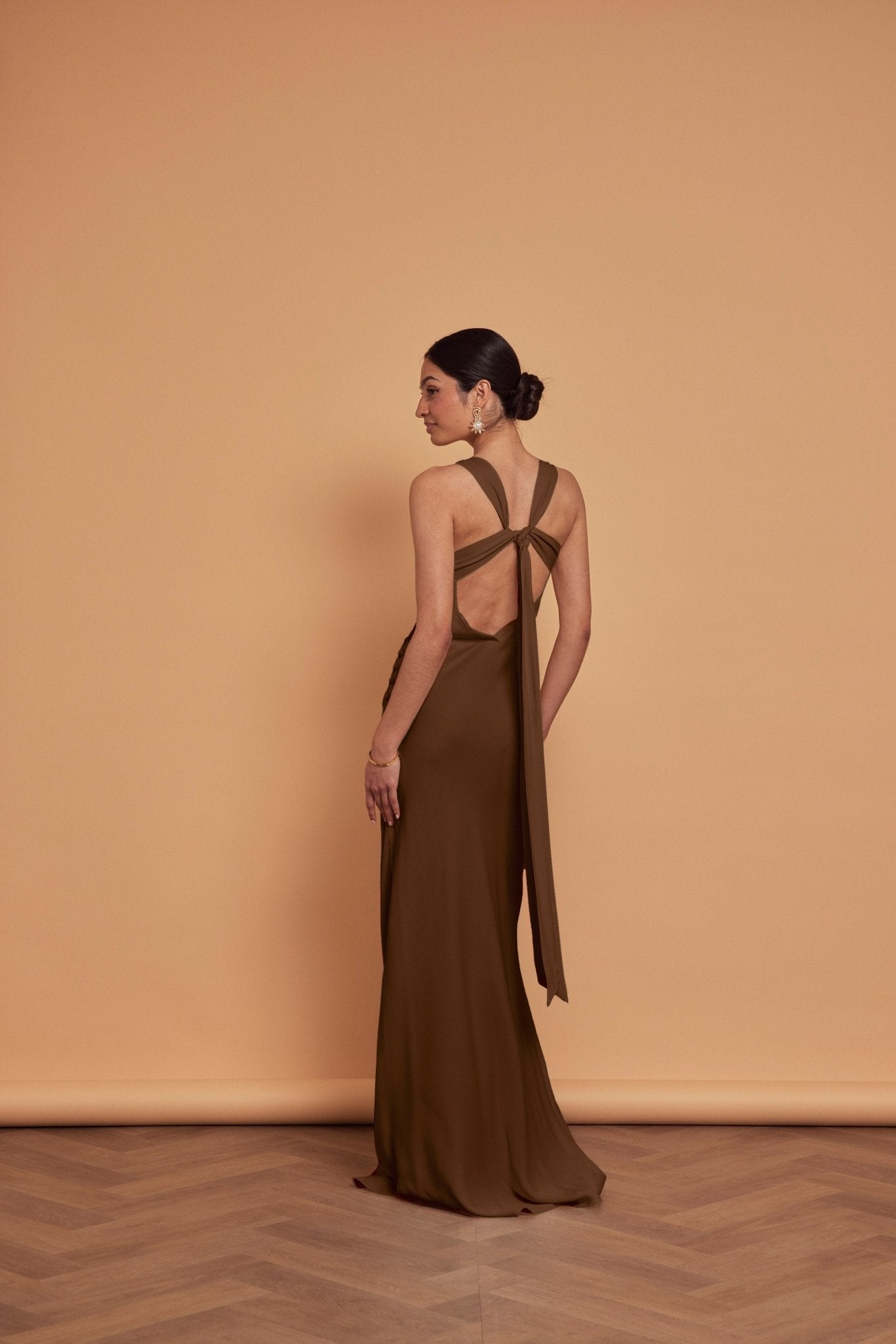 Coco Satin Dress - Chocolate Brown, 18 / Chocolate Brown Coco Satin Dress - Chocolate Brown, 18 / Chocolate Brown