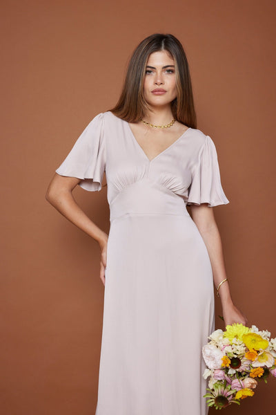 Cleo Satin Dress - Pale Pink NEW! - Maids to Measure