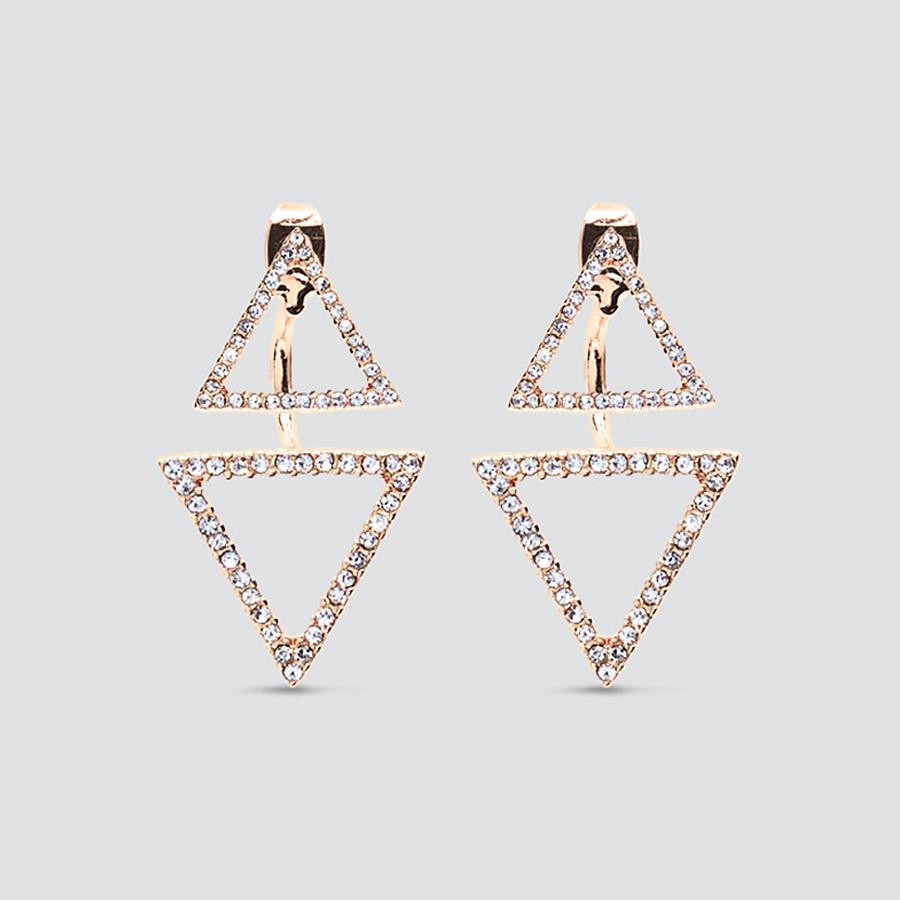 Triangle Pave Gold Earrings - Maids to Measure