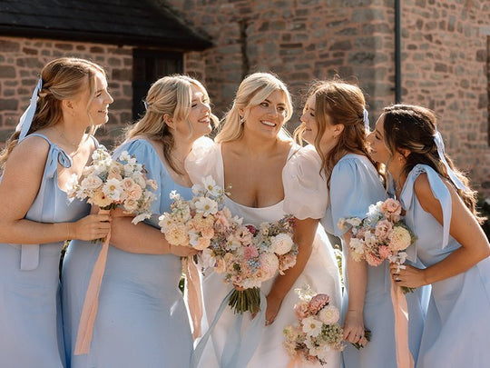 Allegra Satin Tie Shoulder Bridesmaid Dress - Cornflower Blue - Maids to Measure