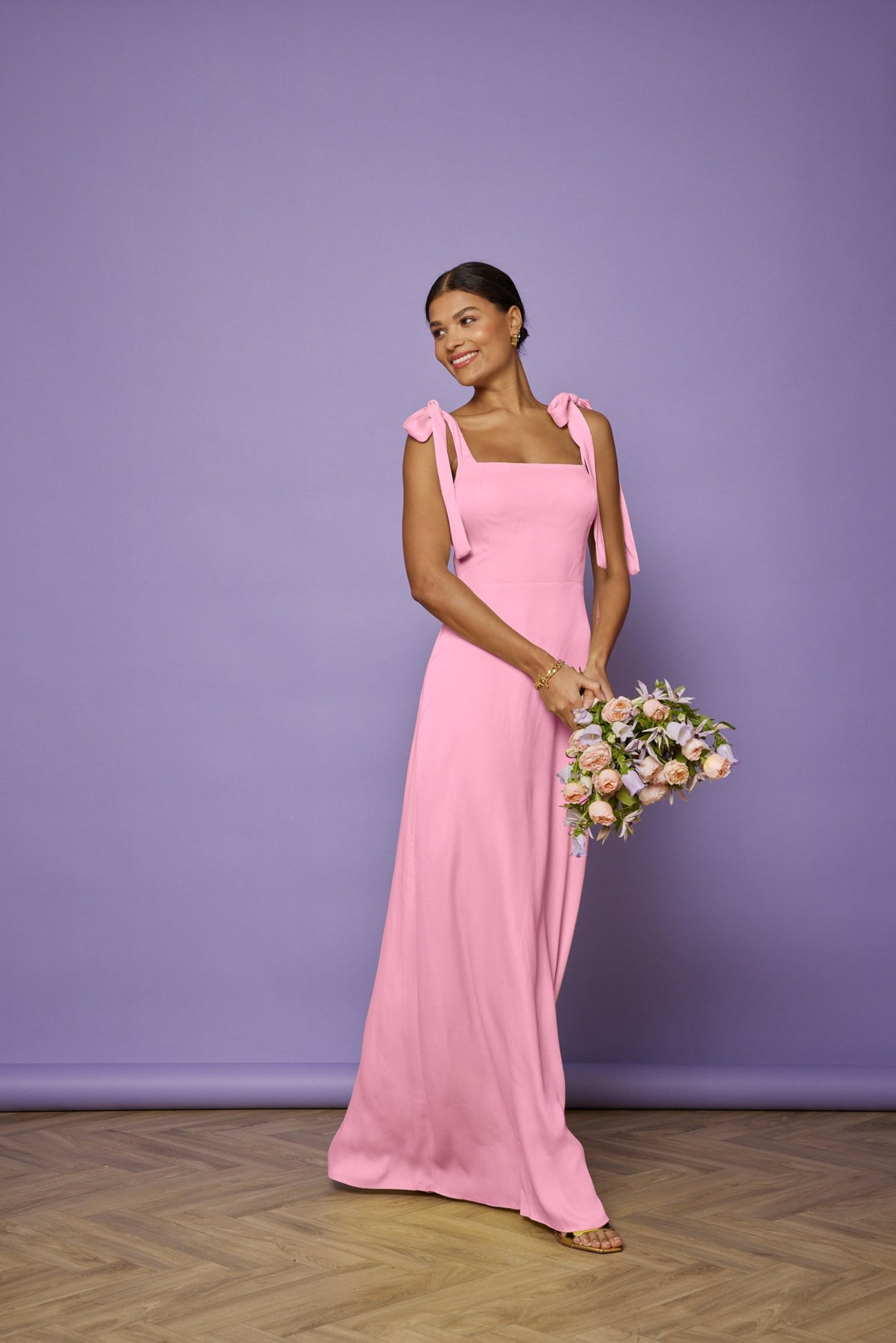 Allegra Orchid Pink Satin Bridesmaids Dress Maids to Measure UK