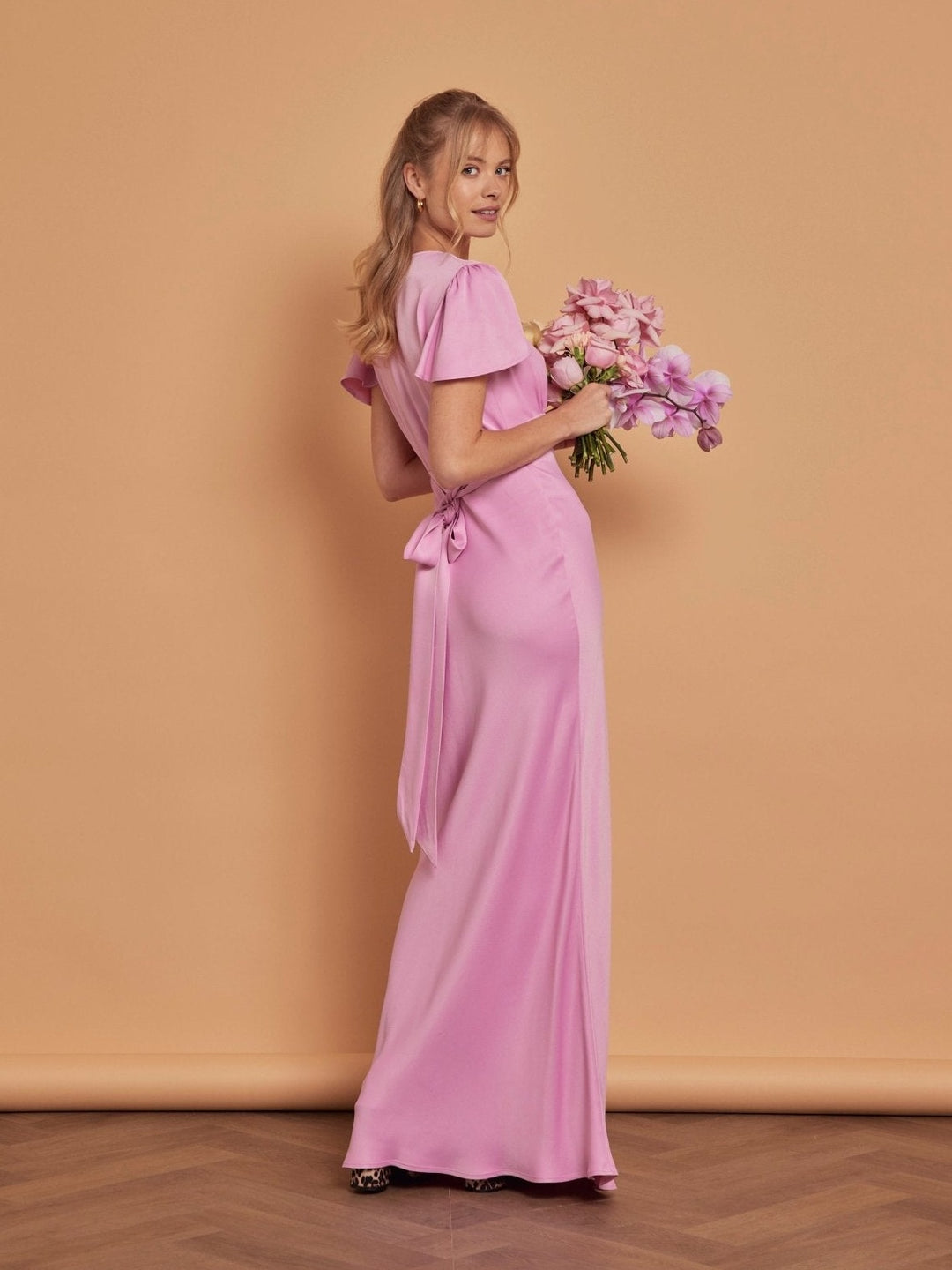 pink bridesmaid dresses ireland This is your sign to do the pink bridesmaids dresses Shop our Wedding Parlour collection now via the link in bio #hellomolly , The Violetta Satin Maxi Dress Pink, The Isabeau Satin Maxi Dress