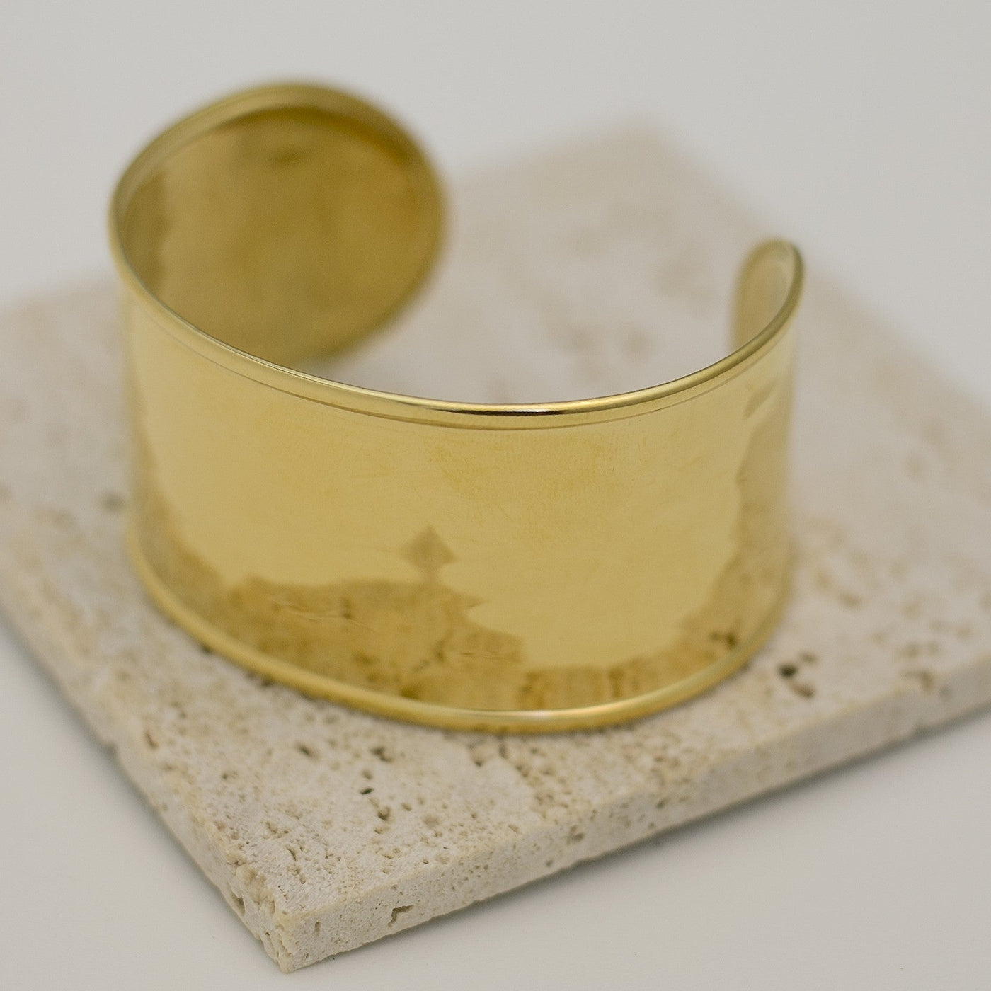 Chunky hammered gold cuff bracelet - Maids to Measure