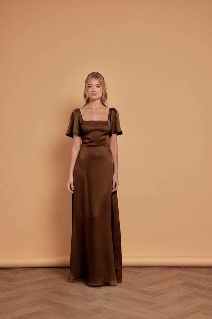 Clemmie Chocolate Brown Bridesmaid Dress
