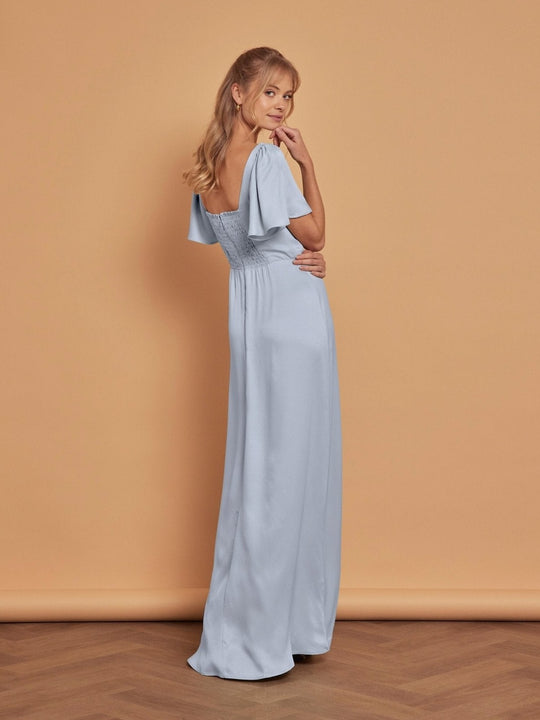 Clemmie Satin Bridesmaid Dress - Duck Egg - Maids to Measure