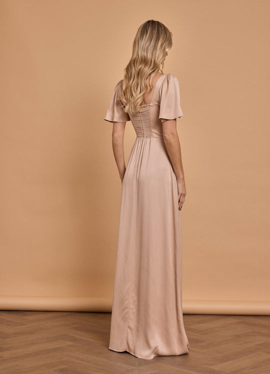 Clemmie Satin Bridesmaid Dress - Mocha - Maids to Measure