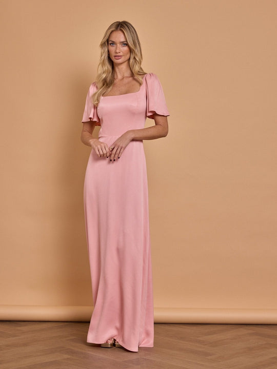 Clemmie Satin Bridesmaid Dress - Rose Pink - 24 / Rose Pink