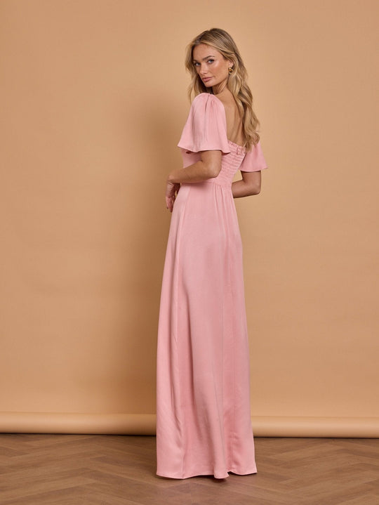 Clemmie Satin Bridesmaid Dress - Rose Pink - Maids to Measure