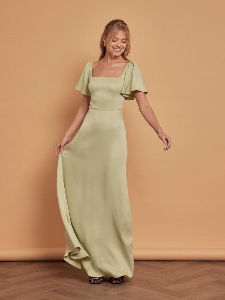 green satin bridesmaid dresses uk Clemmie Dress Silk dress