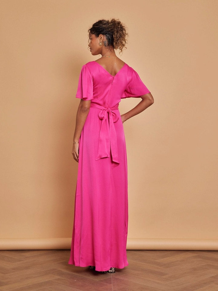 pink dress modest Alaia Evening Plus Size, Plus Size Color:Dark pink and evening events MAXI AND MIDI DRESS