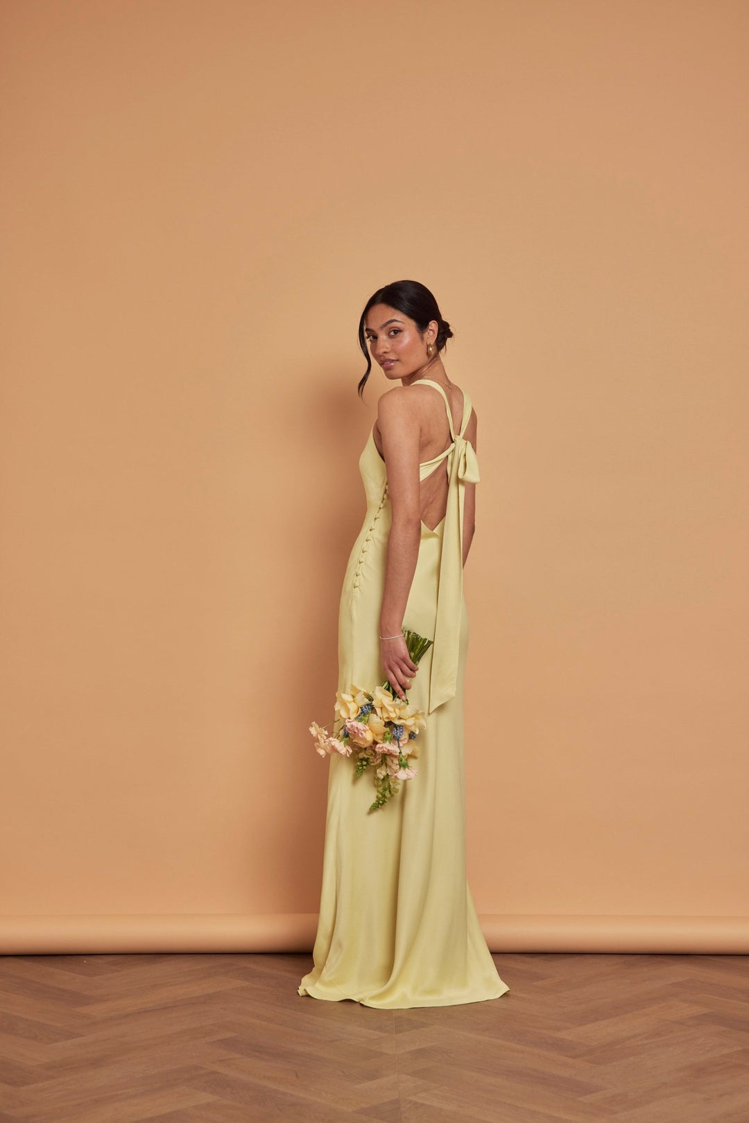 Coco Satin Dress Yellow