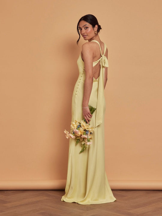 Coco Satin Dress - Yellow - 12 / Yellow