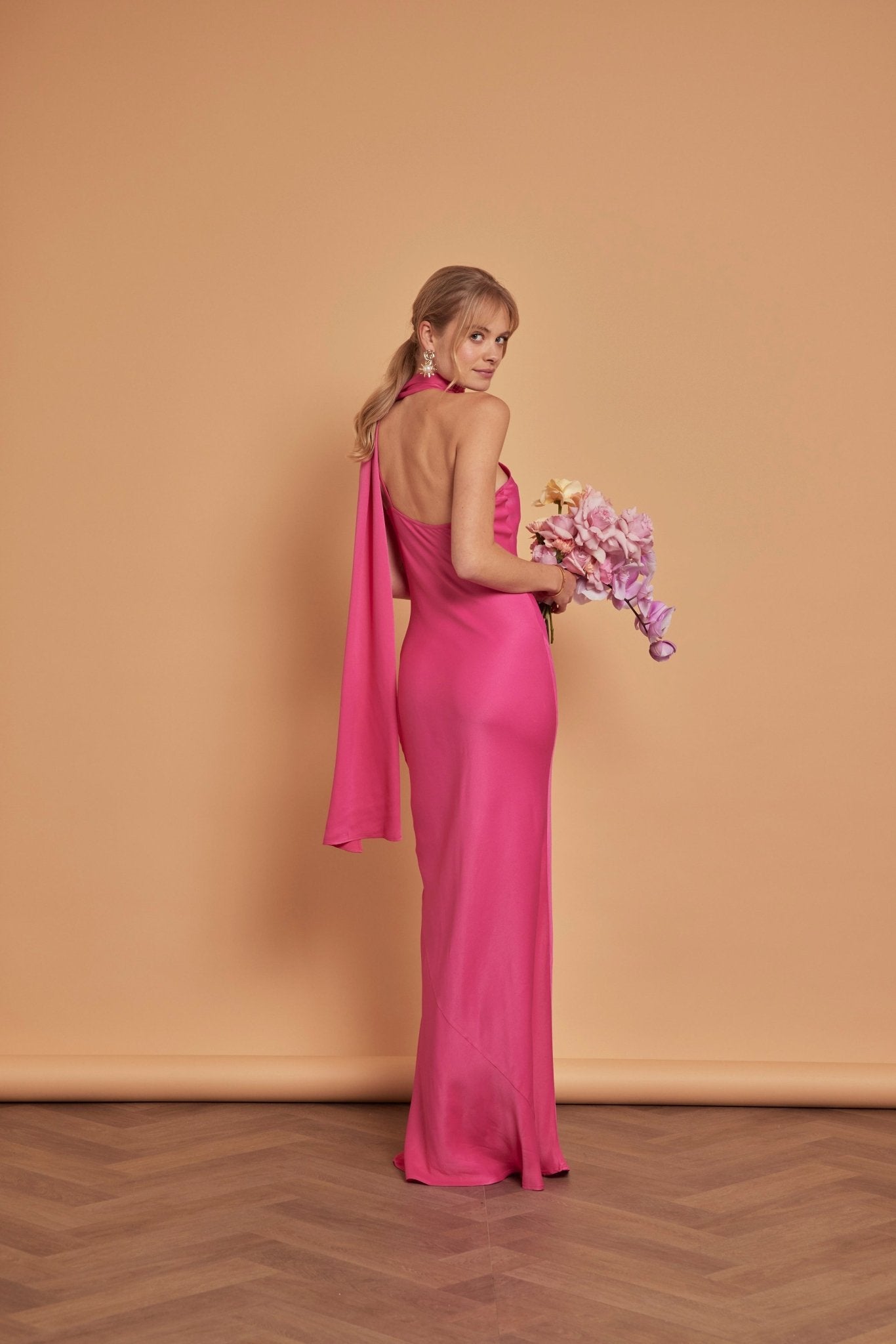 Our Cressida Hot Pink Bridesmaid Dress Maids to Measure UK