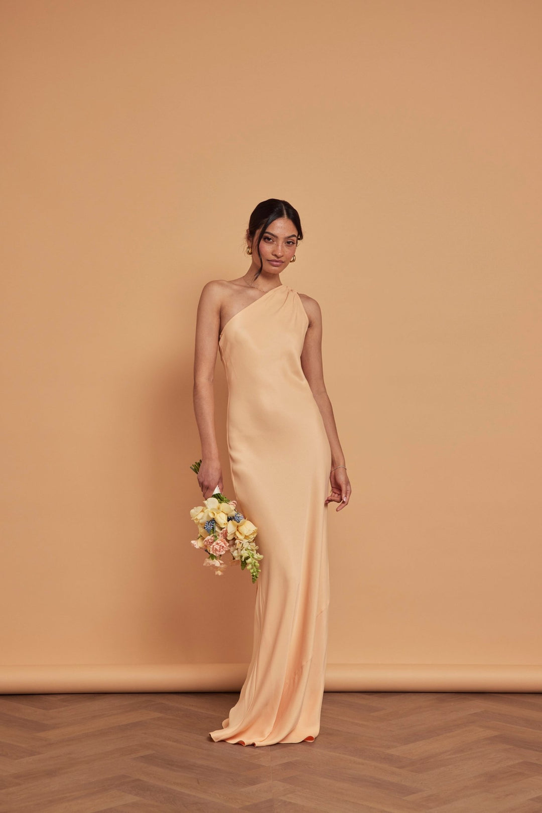 strapless open back dress 26005- Strapless Shawl Pleated Long Dress main image 1