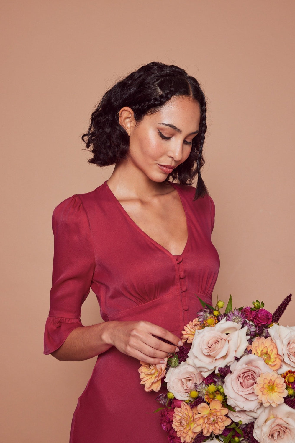 Red & Burgundy Bridesmaid Dresses