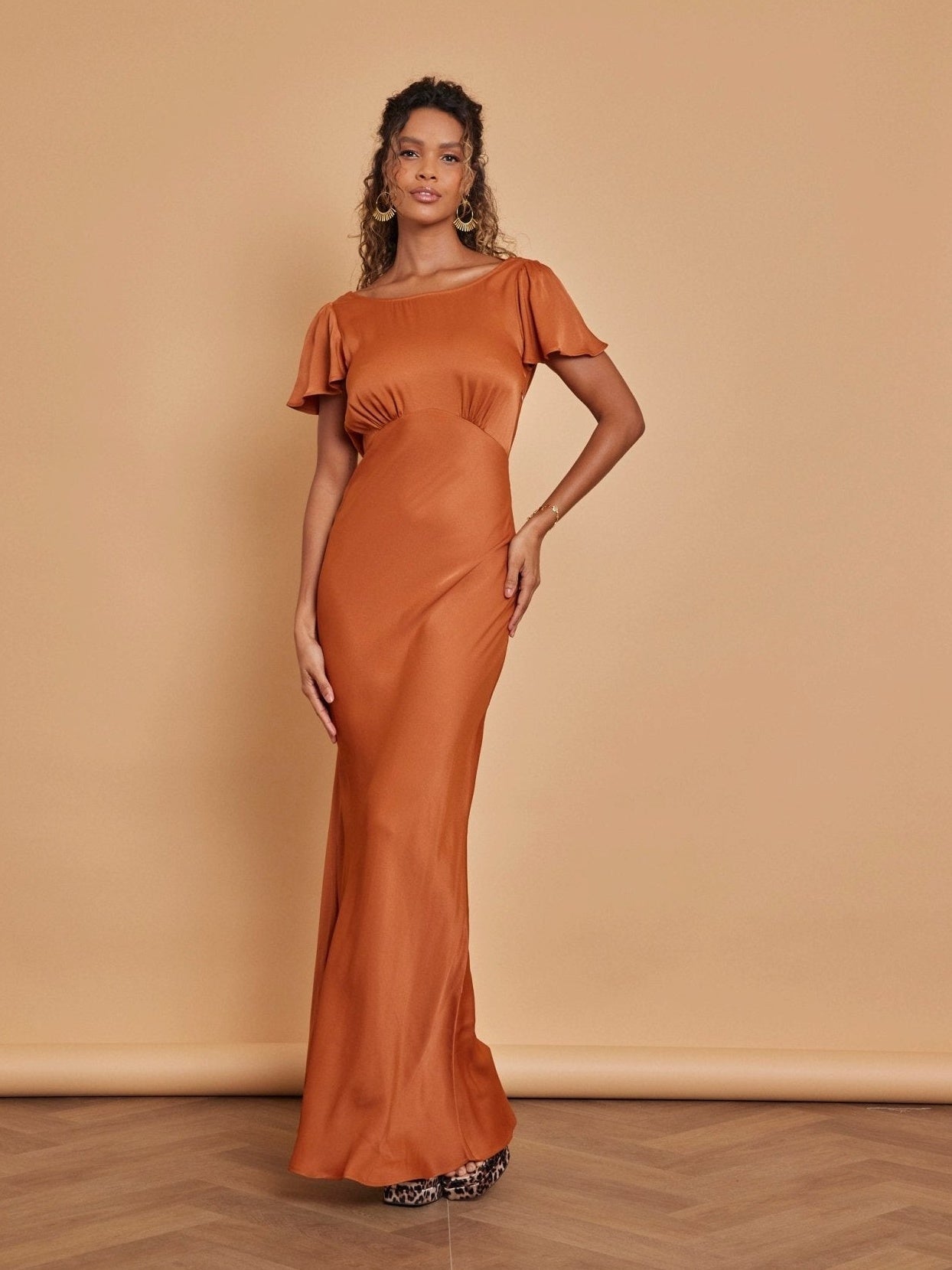 orange maid of honor dress Apricot Bridesmaid Dress Chiffon Size XS