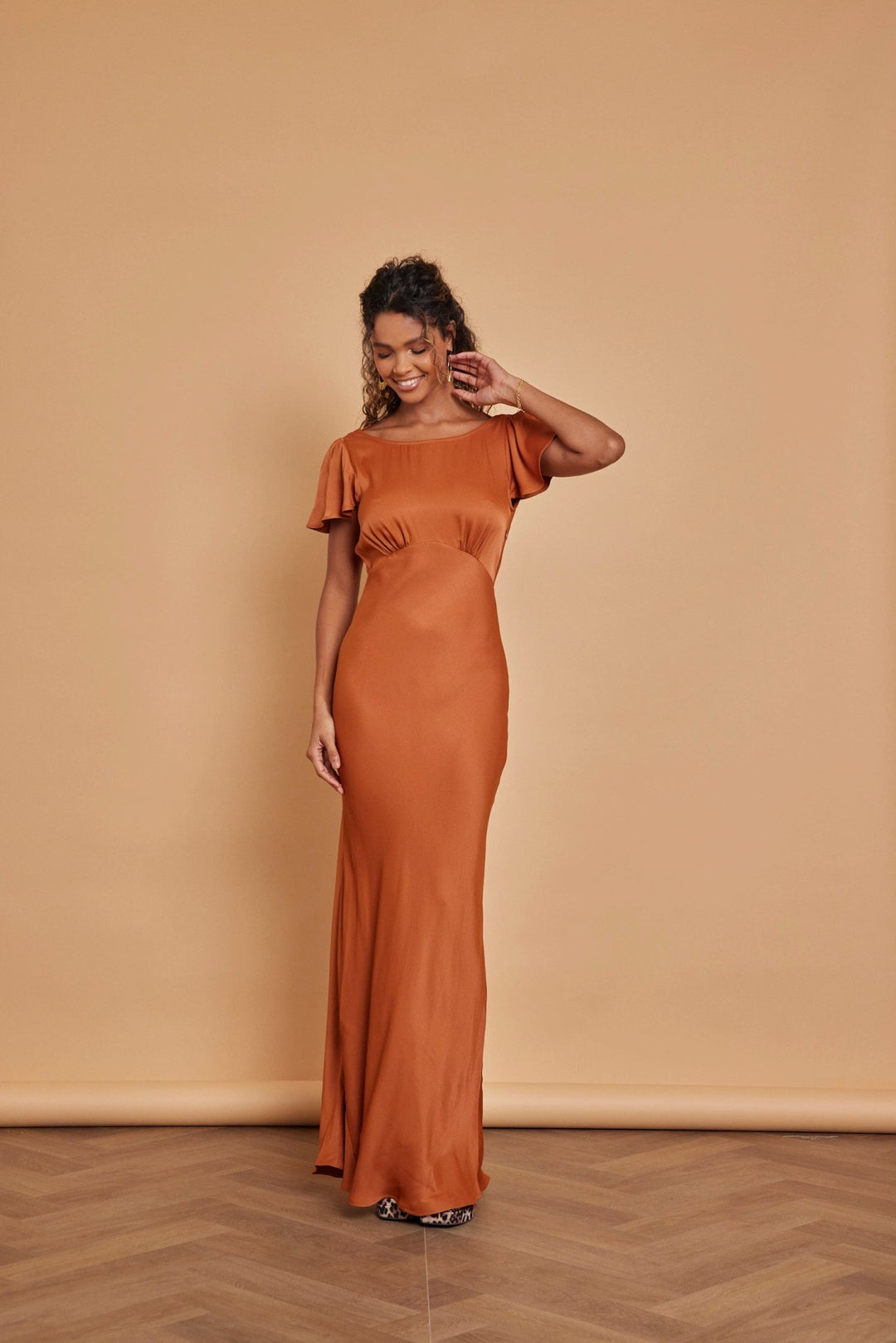 Our Eadie Burnt Orange Bridesmaid Dress Maids to Measure UK