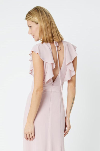 Elle Crepe Chiffon Open Back Dress - Blossom Pink - Maids to Measure