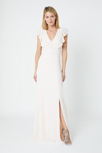 Elle Crepe Chiffon Open Back Dress - Cream Soda - Maids to Measure