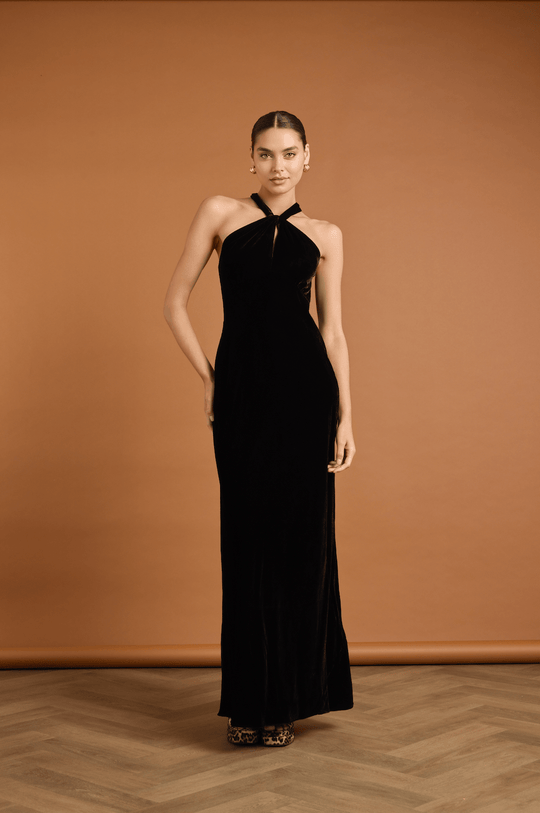 Ivy Velvet Dress - Black - 6 / Black