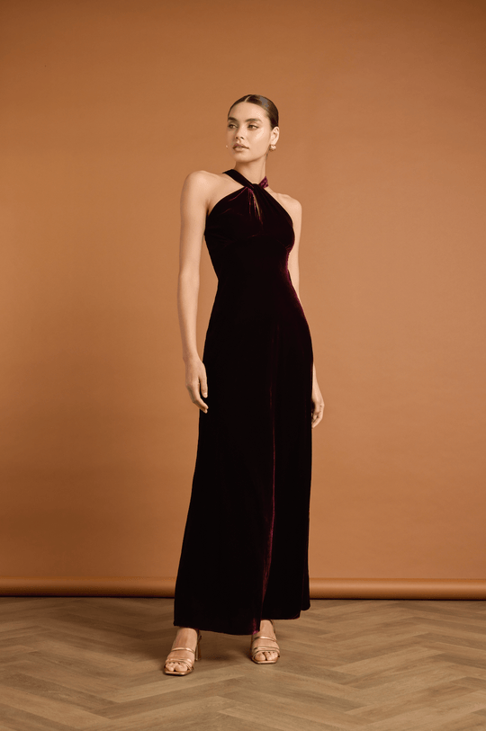 Ivy Velvet Dress - Burgundy - 6 / Burgundy