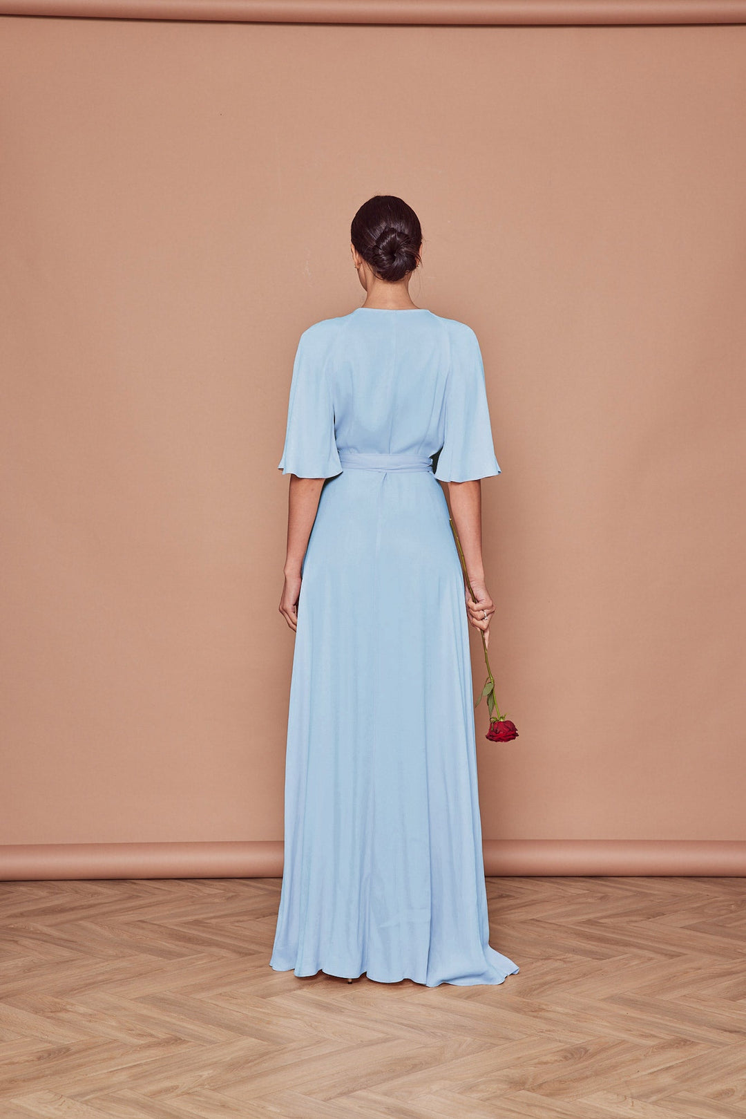 Our Margot Cornflower Blue Wrap Bridesmaid Dress | Maids to Measure UK