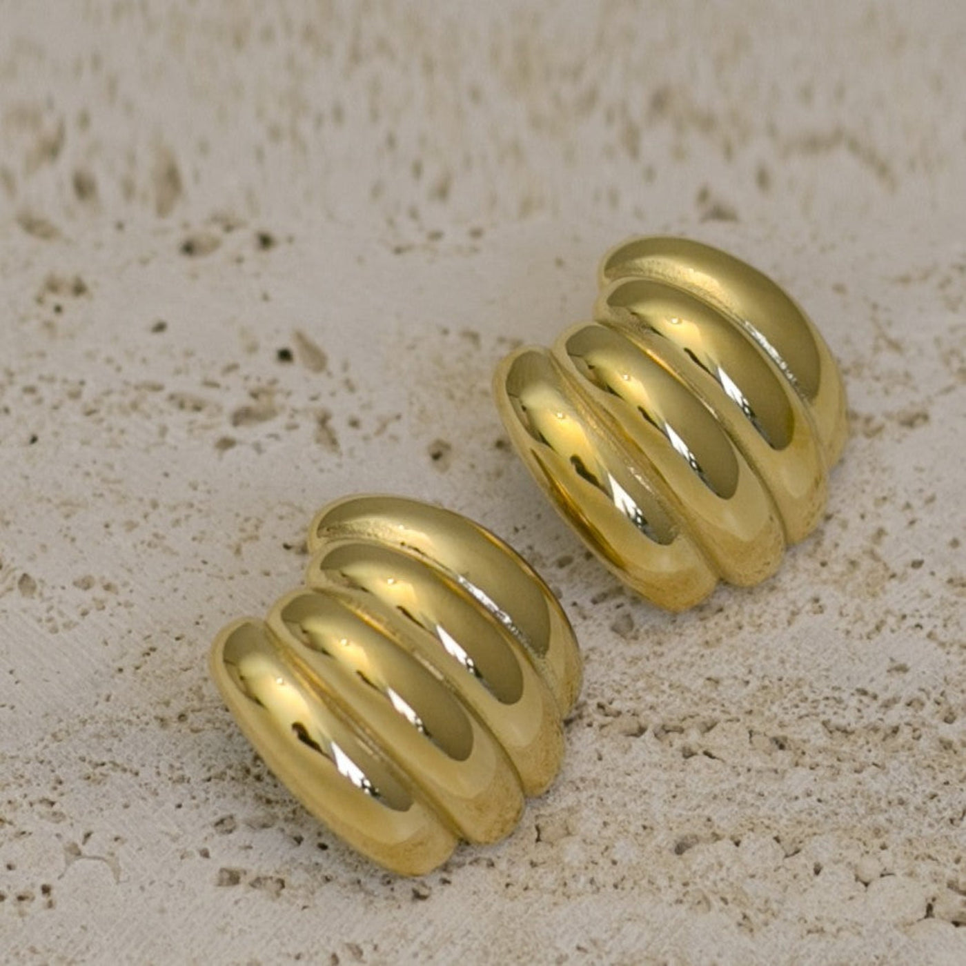 Oversized geometric four row studs - Maids to Measure