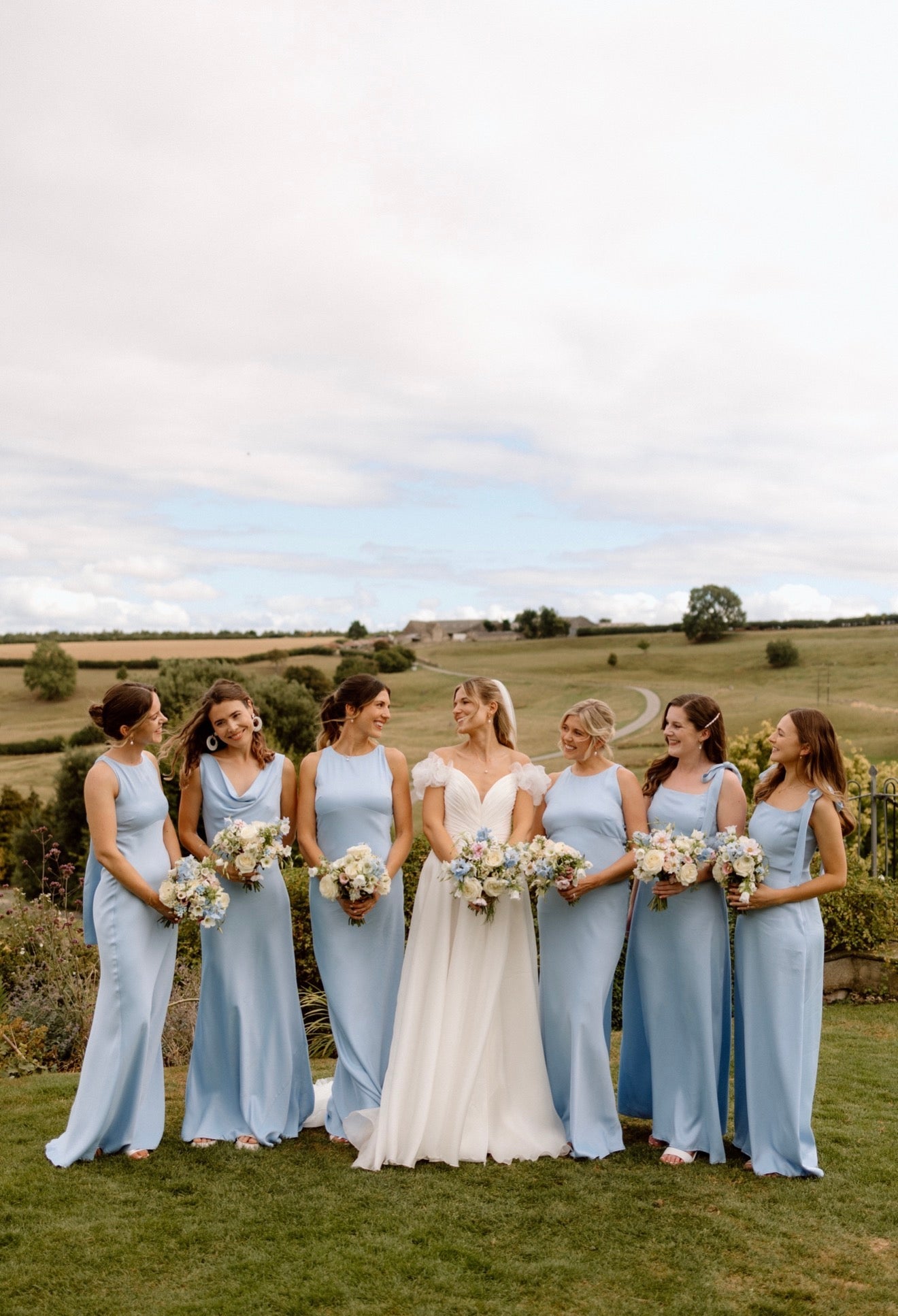 Pandy Satin Cowl Bridesmaid Dress - Cornflower Blue, 14 / Cornflower Blue
