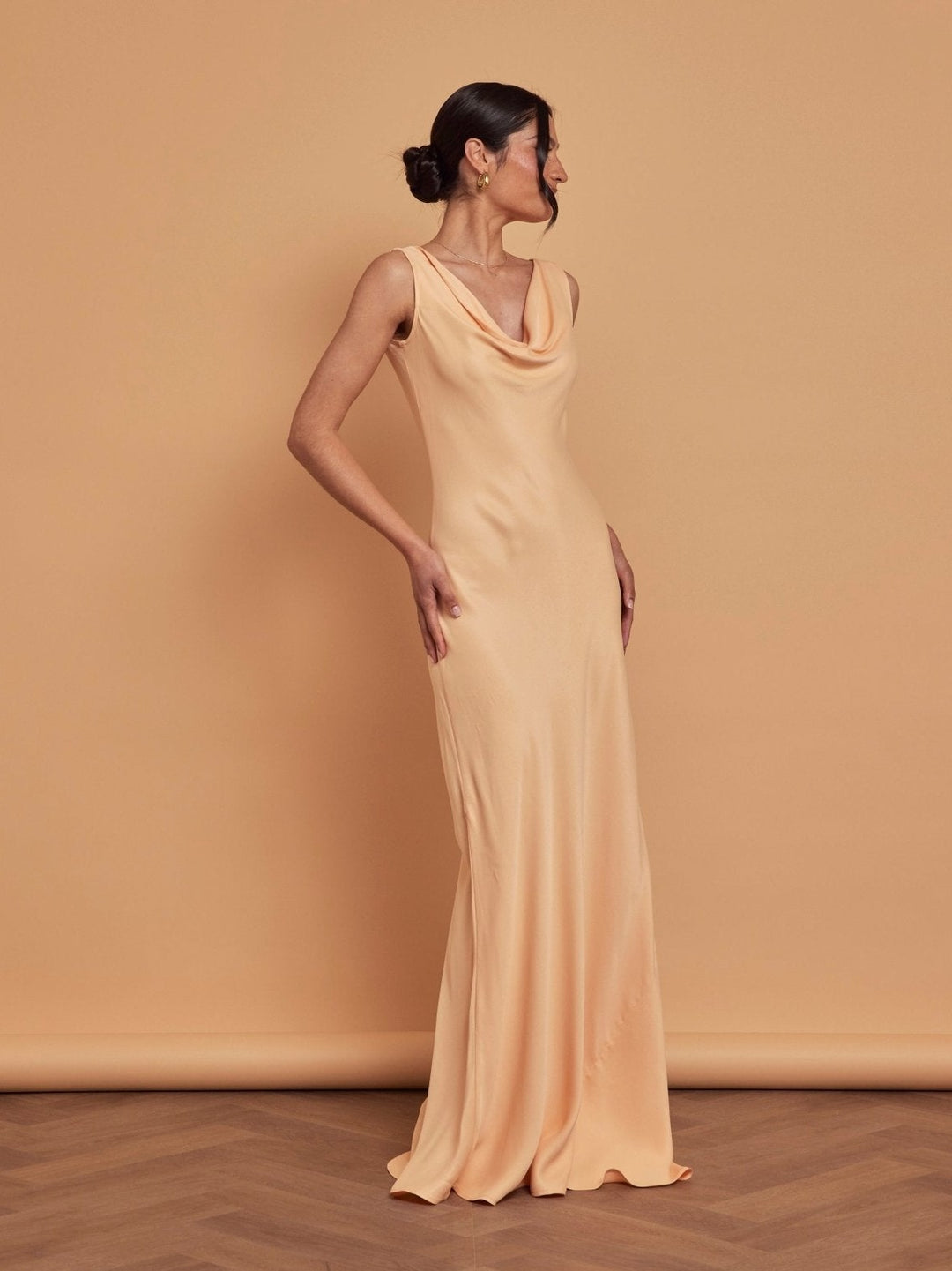 Pandy Satin Cowl Bridesmaid Dress