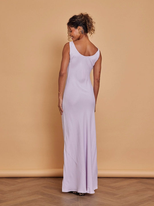 Pandy Satin Cowl Dress - Lilac - Maids to Measure