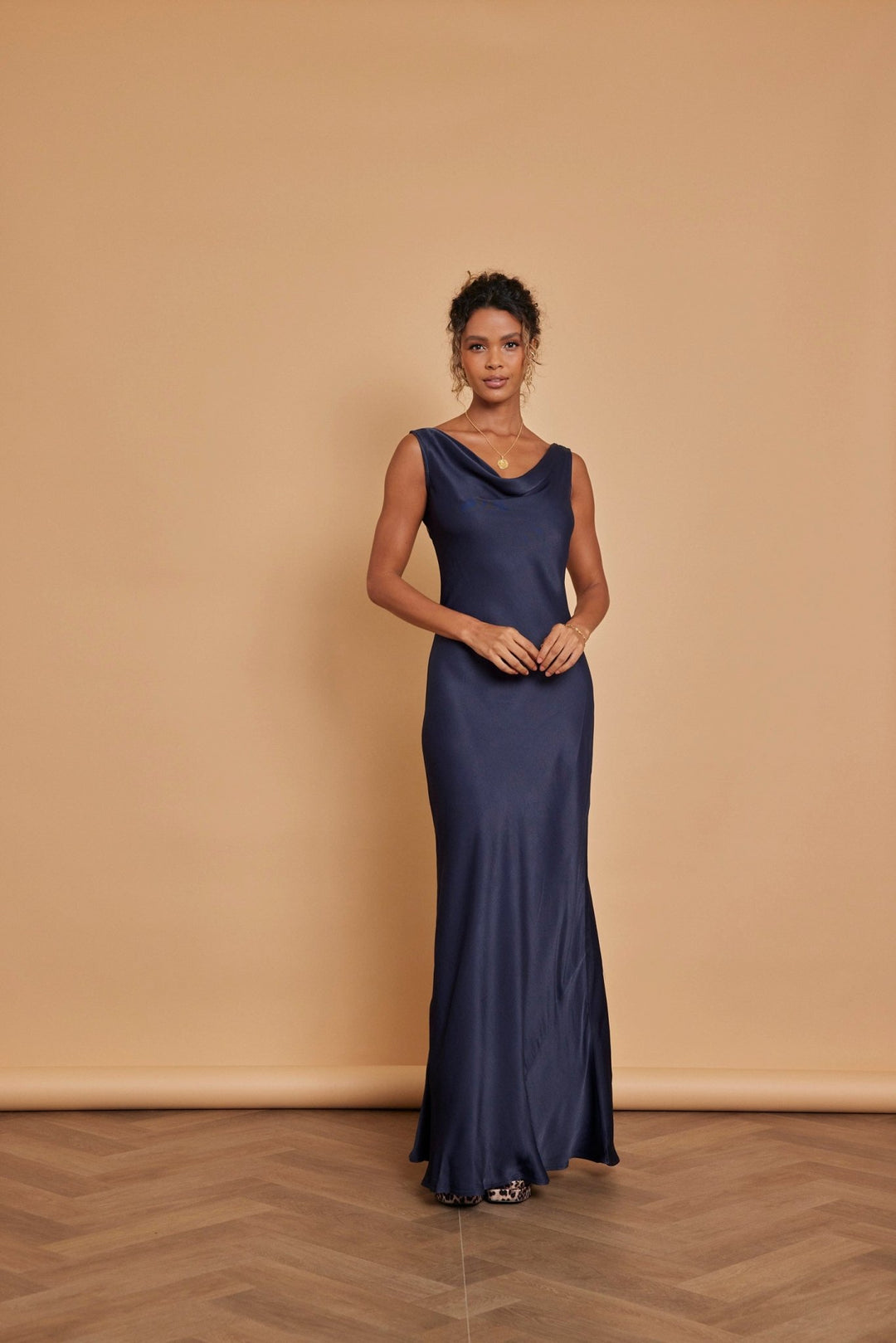 Pandy Satin Cowl Bridesmaid Dress