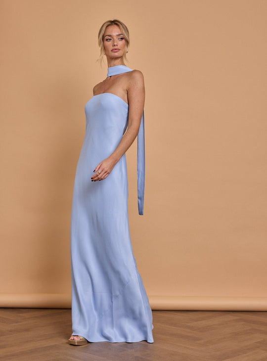 Suki Satin Bridesmaid Dress - Cornflower Blue - Maids to Measure
