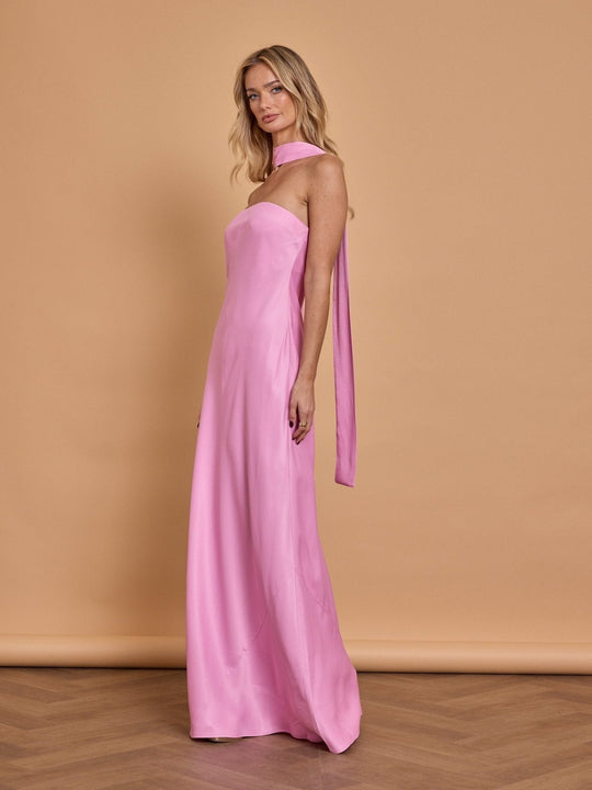 Suki Satin Bridesmaid Dress - Orchid Pink - 14 / Orchid Pink