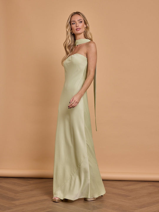 Suki Satin Bridesmaid Dress - Sage Green - Maids to Measure