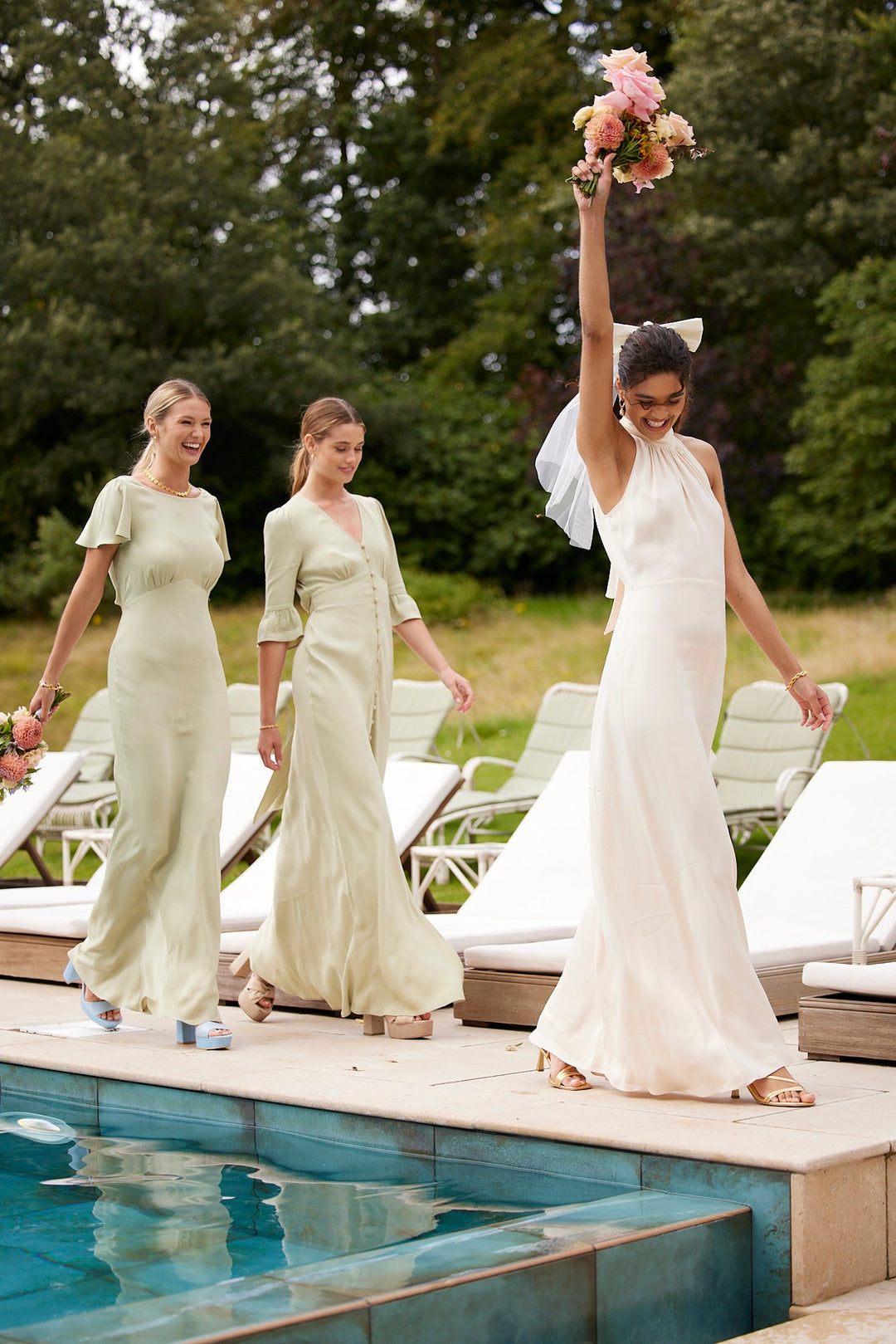 Tilly Satin High Neck Bridesmaid Dress - Champagne Ivory, 18 / Champagne Ivory Tilly Satin High Neck Bridesmaid Dress - Champagne Ivory, 18 / Champagne Ivory
