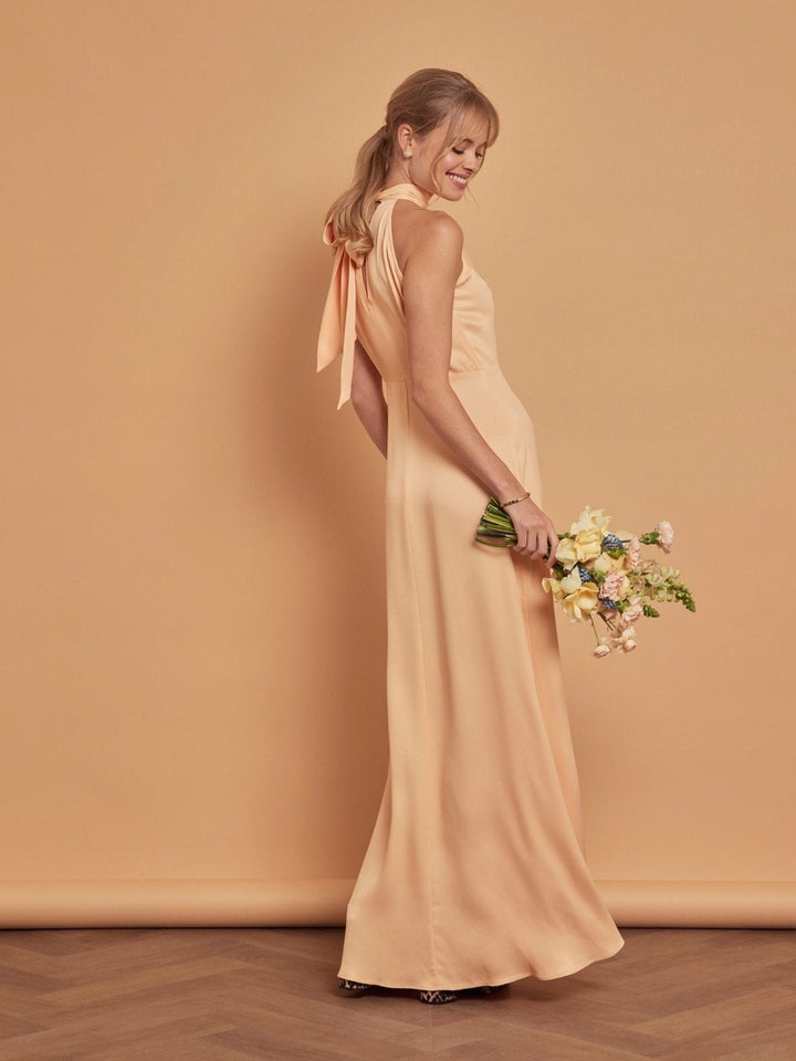 satin peach bridesmaid dresses Tilly High Neck Dress Size:US 24Plus / UK 28 / EU 54 Our most adored shape enchanted Cara Cara Caro Seersucker