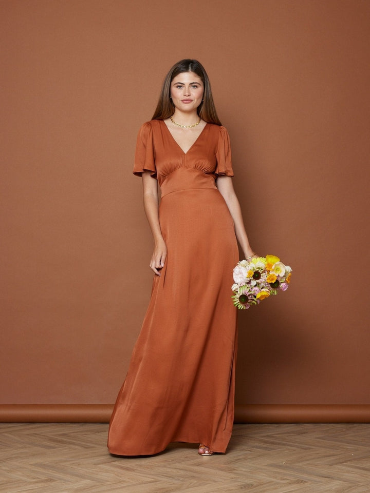 burnt orange bridesmaid dress australia Idalia Dress Burnt Orange