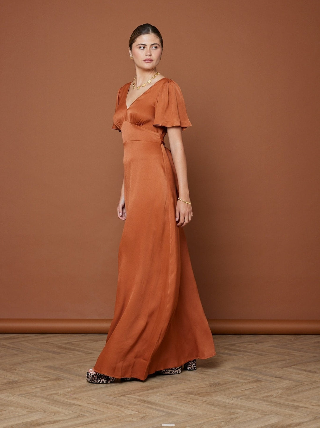 burnt orange satin bridesmaid dress Popular Burnt Orange Satin Mermaid One Shoulder Long Cheap Custom Side Slit Bridesmaid Dresses, MRB0190