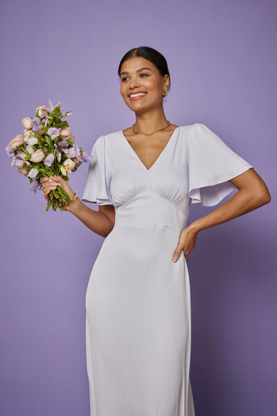 Cleo Satin Dress - Pale blue NEW! - Maids to Measure