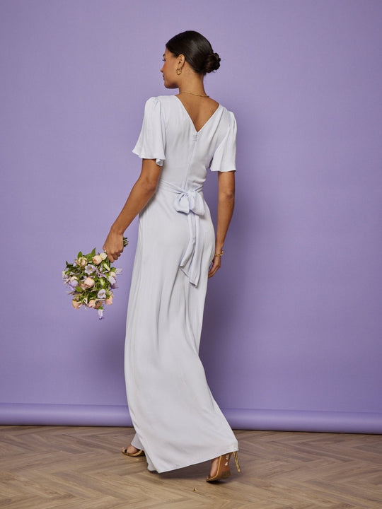 Cleo Satin Dress - Pale blue NEW! - Maids to Measure