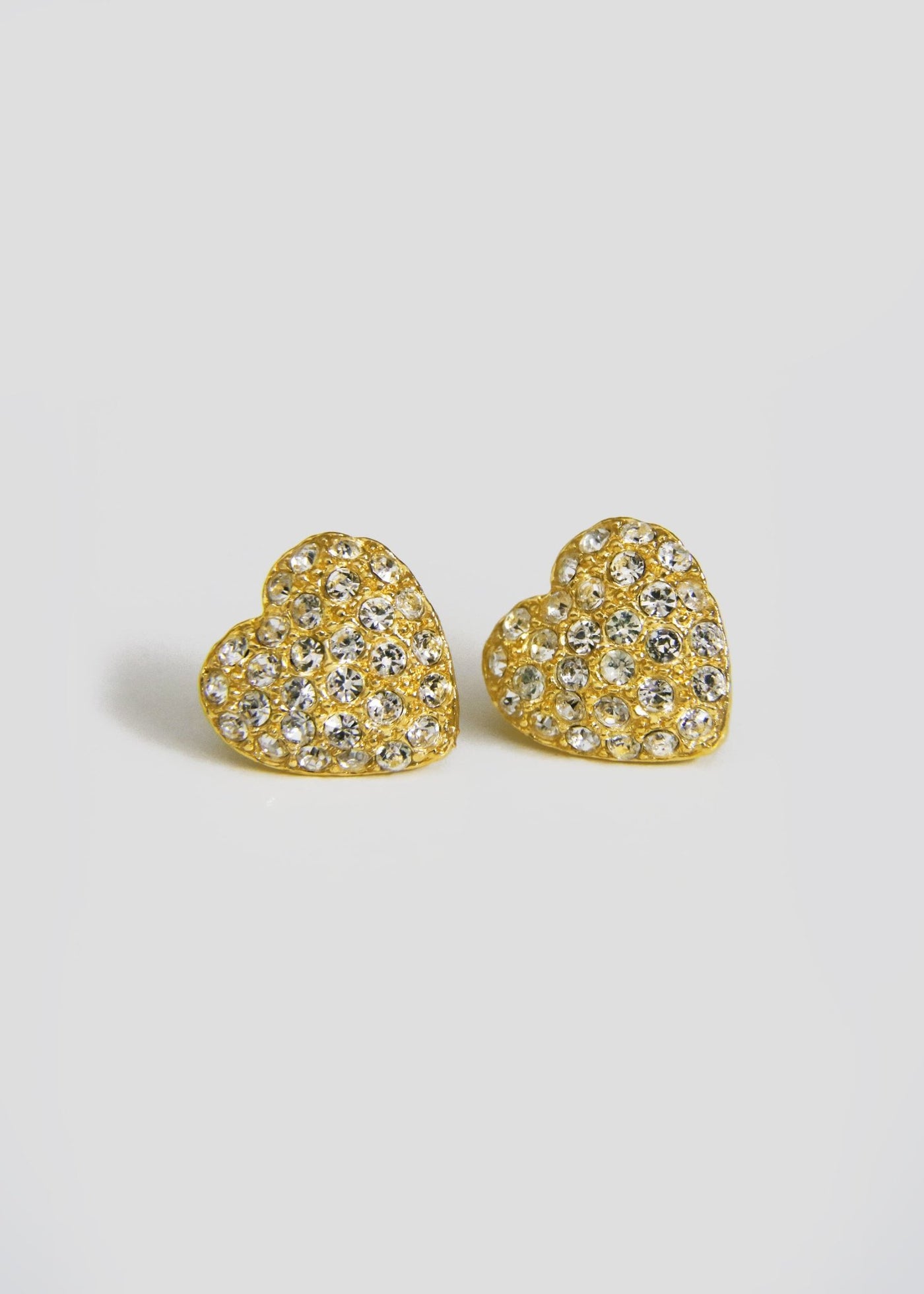 Crystal Encrusted Heart Studs - Maids to Measure