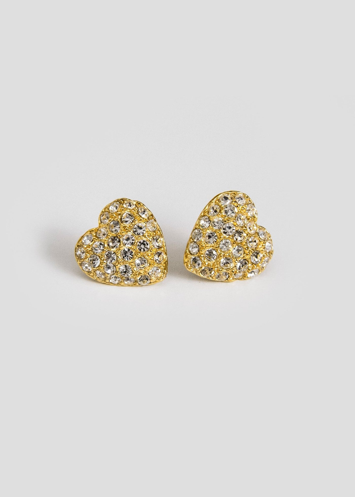 Crystal Encrusted Heart Studs - Maids to Measure