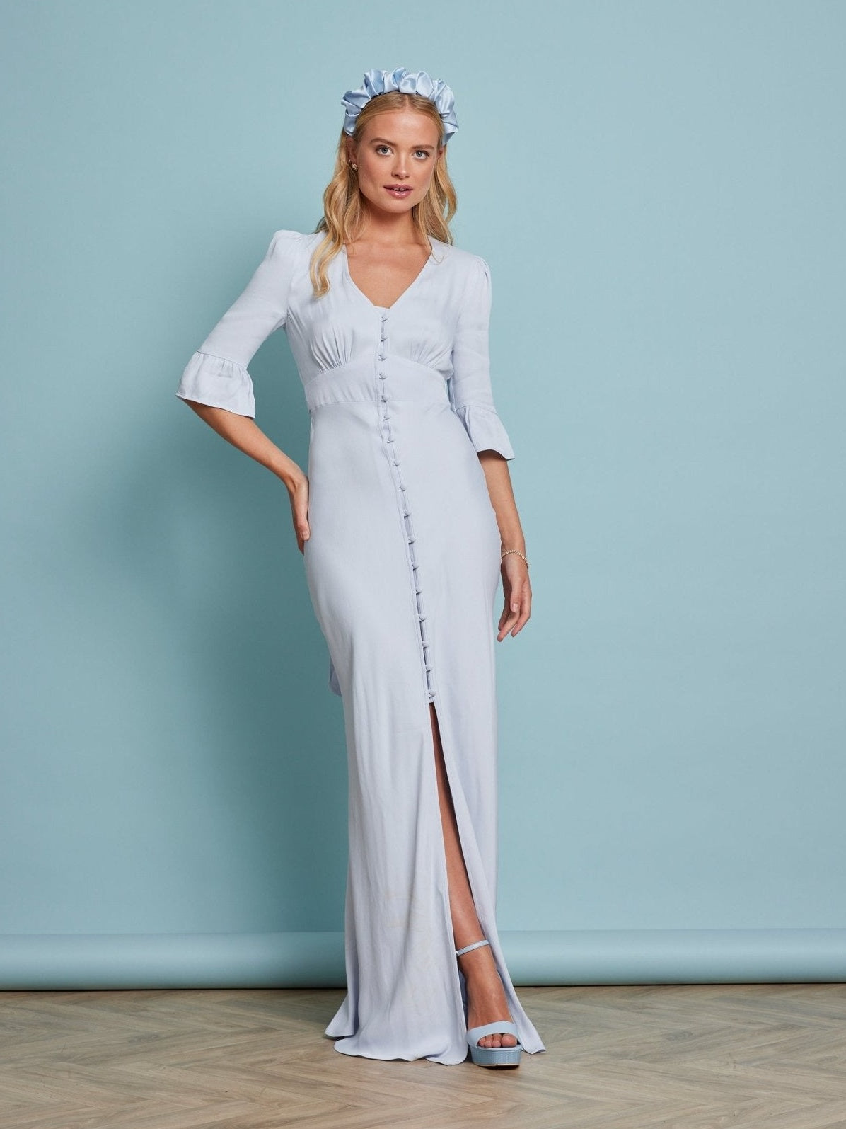Our Daphne Pale Blue Satin Bridesmaid Dress