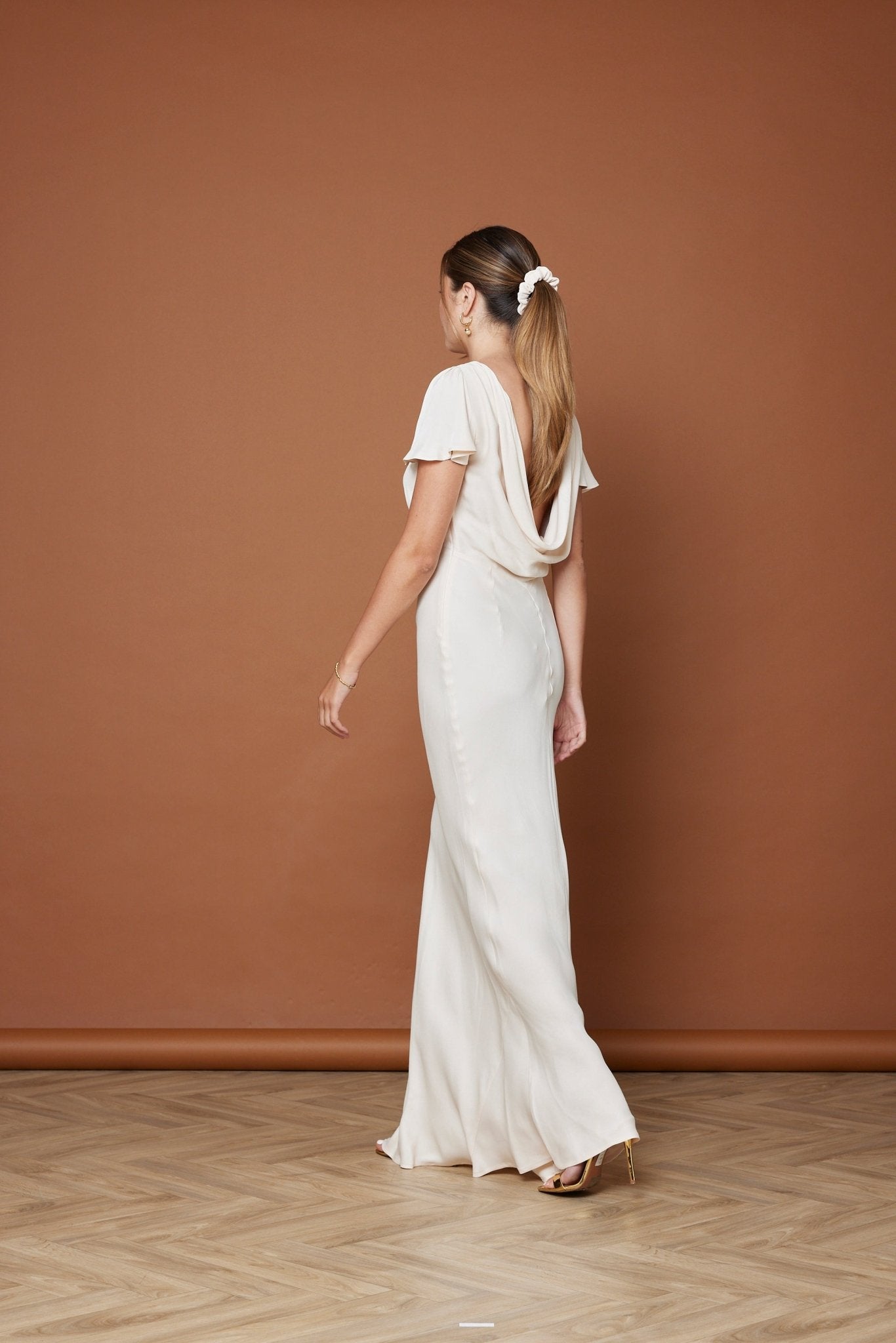 Eadie Satin Cowl Back Bridesmaid Dress - Champagne Ivory, 10 / Champagne Ivory Eadie Satin Cowl Back Bridesmaid Dress - Champagne Ivory, 10 / Champagne Ivory