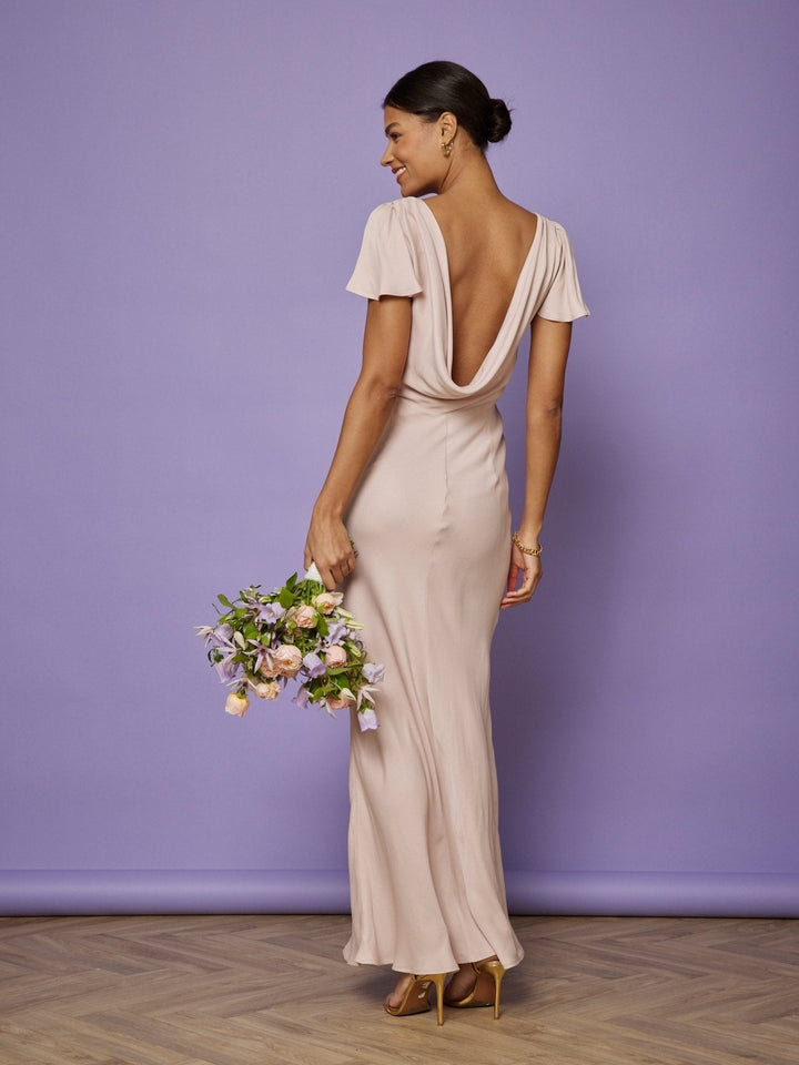 Eadie Satin Cowl Back Dress