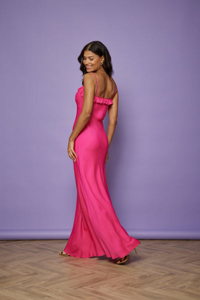 Enya Satin Slip Dress - Hot Pink NEW - Maids to Measure