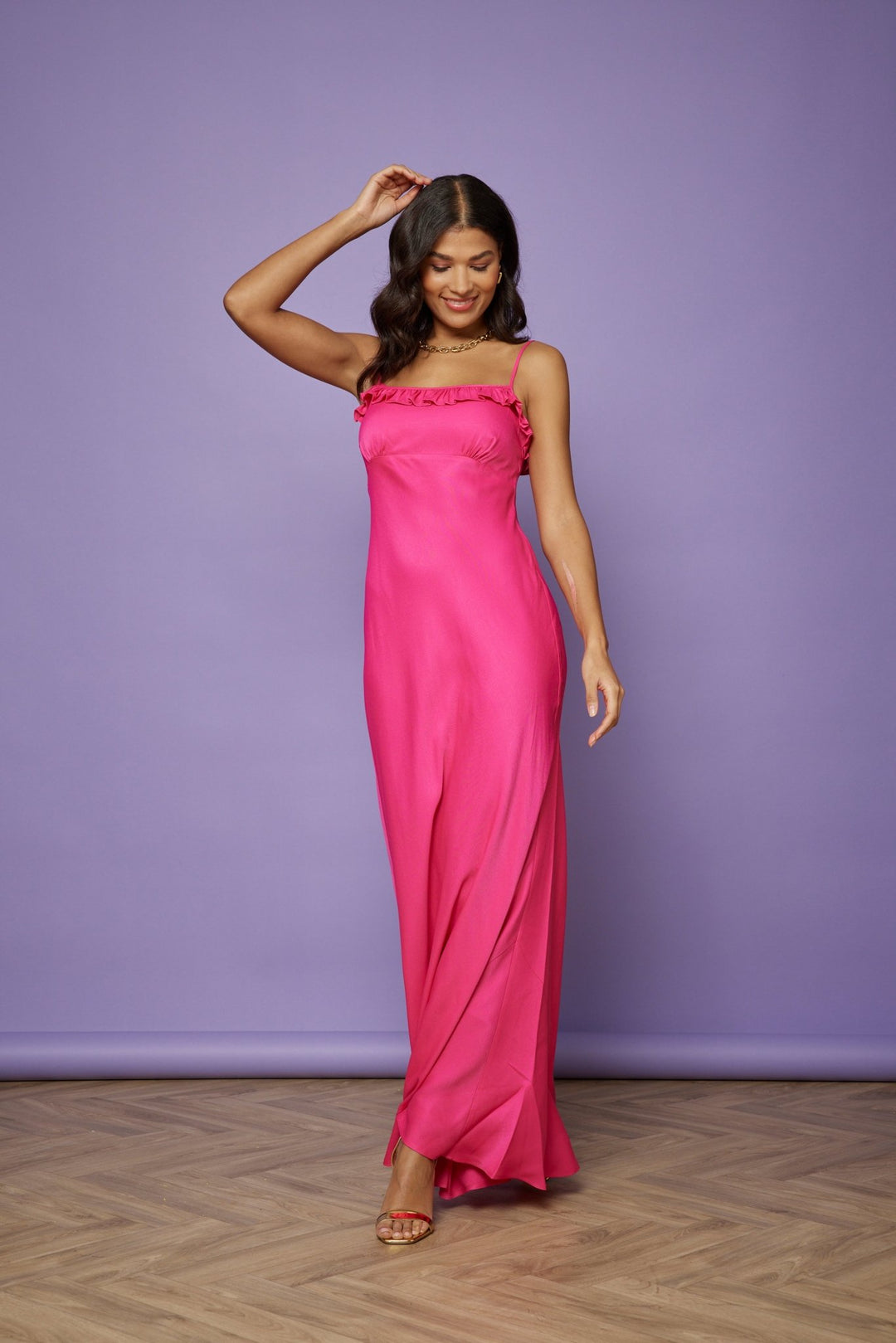 open lace back dress Dani Slip Dress, in Light Pink Luxe Satin, Size: 2XL | Show Me Your Mumu