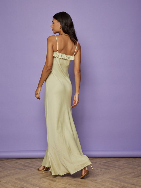 Enya Satin Slip Dress - Sage Green NEW - Maids to Measure